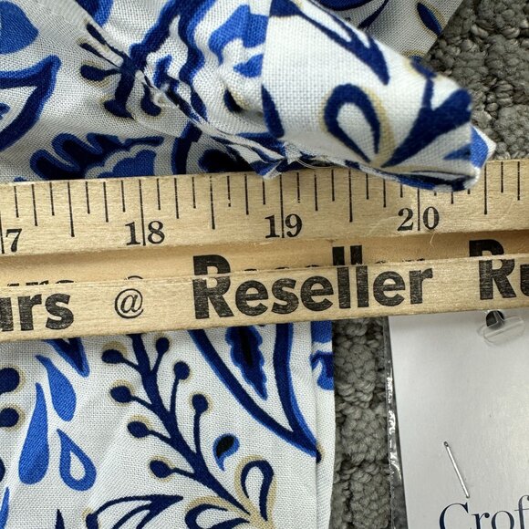 Croft & Barrow Shirt Womens Size XS White Blue Button Up Short Sleeve Paisley - Picture 5 of 10